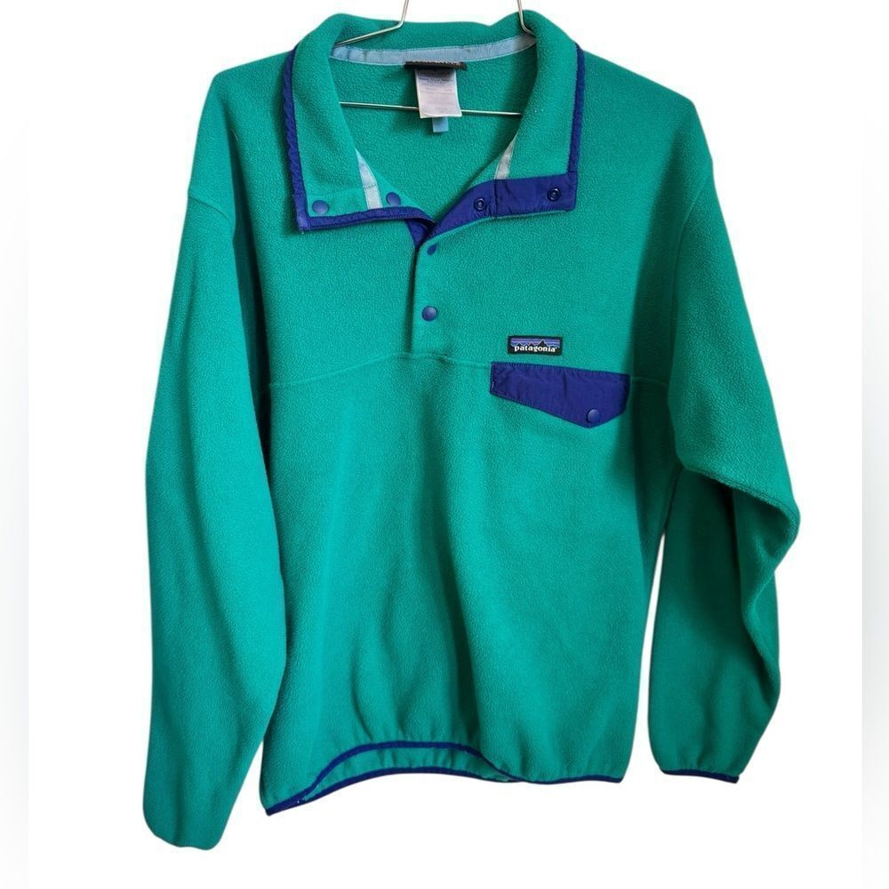 Patagonia Men's Lightweight Synchilla® Snap-T® Pullover in green M - Picture 2 of 4